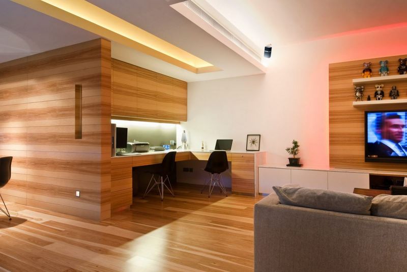Дизайн комнаты отделанной деревом
